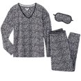 thumbnail image 2 of DKNY Women's 3-Piece Lightweight Soft Sleep Jogger Lounge Set w/ Eye Mask (Black Dot, XXL), 2 of 2