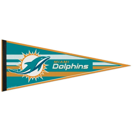 30 Felt Pennants - Miami Dolphins Official NFL 12 inch x 30 inch Felt Pennant by Wincraft