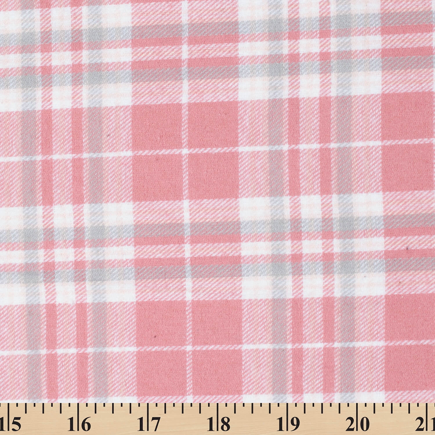 Flannel Brushed Hypoallergenic Cotton Tartan Plaid Geometric #18 Yarn Dyed Fabric By The Yard To Sew Apparel, Accessories, & Décor - Pink / White (5 Yards)