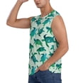 thumbnail image 3 of Lsque Green Sea Turtle Print Men's Cotton Blend Sleeveless Muscle Shirts (S-3XL)- Moisture Wicking, Odor Protection, UPF 30+,Small, 3 of 8