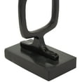 thumbnail image 5 of 28", 19"H Black Aluminum Stacked Geometric Rings Abstract Sculpture with Marble Bases, by DecMode (2 Count), 5 of 11