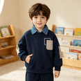thumbnail image 2 of YOUYEDIAN Toddler Boys Fleece Sweatshirts Casual Fashion Long Sleeve Lapel Pullover Sweater, 2 of 5