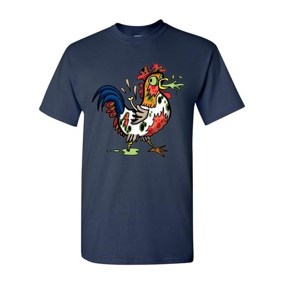 Zombie Rooster Undead Animals Adult DT T-Shirt Tee