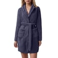 thumbnail image 1 of Peignoir Léger pour Femmes - Robes Confortables pour Femmes Longues Robes Légères Douces à Capuche Courtes en Flanelle Serviette Turque Peignoir 2TG Robe de Nuit pour Femmes, 1 of 5