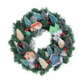 thumbnail image 2 of Coronas navideñas iluminadas de 14 "decoración de ventanas adornos navideños corona floral decorativa para el día de San Valentín jardín oficina hogar Macarena Corona colgante, 2 of 7