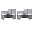 thumbnail image 1 of Pemberly Row Set of 2 Engineered Wood 65W L Shaped Cubicle Desk in Pure White, 1 of 11