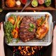 thumbnail image 2 of Juego de 2 sartenes para parrilla al aire, cesta de asar de acero inoxidable con asas, bandeja perforada para asar ahumadores, horno, accesorios de barbacoa, 2 of 4