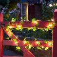 thumbnail image 1 of Ywbawe - Hiedra de alambre de cobre de 78,7 y 196,85 pulgadas con hojas verdes artificiales de ratán y luces LED. Decoración navideña para patio al aire libre, luces para jardín y fiestas. Ofertas de, 1 of 8