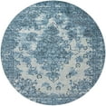 thumbnail image 1 of Ahgly Company Indoor Round Mid-Century Modern Azure Blue Oriental Area Rugs, 8' Round, 1 of 6