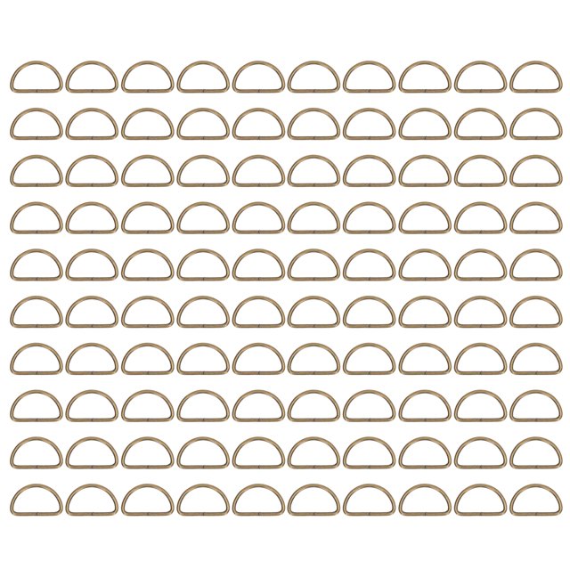 100 Uds. Anillos de Metal en D superficies más lisas hebilla de anillos de Metal de aspecto clásico para cinturones DIY cinturones de equipaje bolsos mochilas bronce