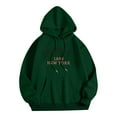thumbnail image 4 of USNSM Men's Fashion BROOKLYN 1898 NEW YORK Letter Printed Hoodie Casual Hispter Sport Pullover Tops Long Sleeve Drawstring Hooded Sweatshirt with Pocket Army Green L, 4 of 5
