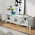 thumbnail image 6 of HLR Modern 67" TV Stand, for TVs up to 75", Entertainment Center with Curved Base for Living Room, White, 6 of 10