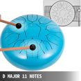 thumbnail image 4 of VEVOR Steel Tongue Drum 11 Notes 10 Inches Dia Lotus type Tongue Drum Sky Blue Handpan Drum Notes Percussion Instrument Steel Drums Instruments with Bag, Book, Mallets,Mallet Bracket, 4 of 9