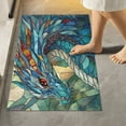 thumbnail image 4 of 2 Piece Soft Bathroom Rug Set Stained Glass Dragon Bath Mat and U-Shaped Toilet Contour Rug (16"x24"+20"x24"), 4 of 6