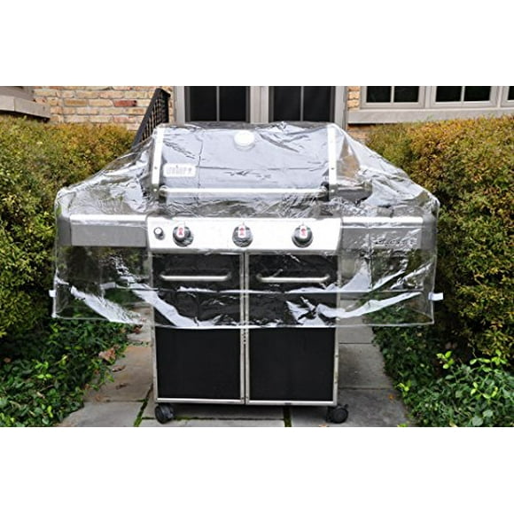 LAMINET Housse de Mobilier d'Extérieur en Plastique Imperméable Transparent - 60 Pouces - Protection 3 Saisons - Garde la Pluie, la Neige et les Débris au Frais! Protection Premium à Prix Économique!