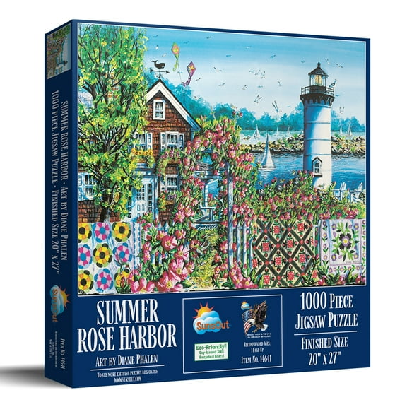 SUNSOUT INC - Summer Rose Harbor - 1000 pc Jigsaw Puzzle by Artist: Diane Phalen - MPN # 14641