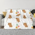 thumbnail image 3 of Throw Blanket for Couch, Capybaras Birthday Super Soft Fuzzy Comfy Warm Throw Blanket, Cuteness Lightweight Cozy Plush Flannel Blanket & Throws for Sofa and Bed All Season, 3 of 5