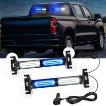 Nilight 40LED Blue White Emergency Strobe Advisor Light Bar with Suction Cups Dash Safety Warning Hazard Flashing Lights Interior Front/Rear Windshield for Trucks Construction Vehicles