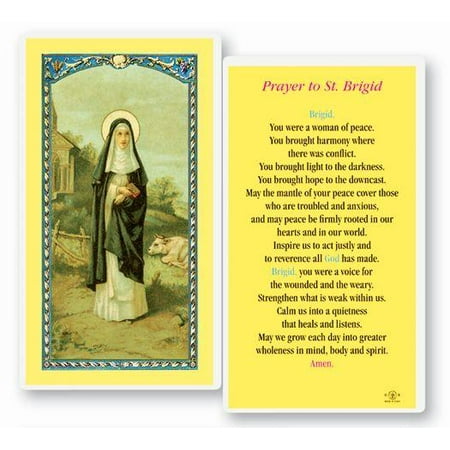 

Saint Brigid Laminated Catholic Prayer Holy Card with Prayer on Back Pack of 25