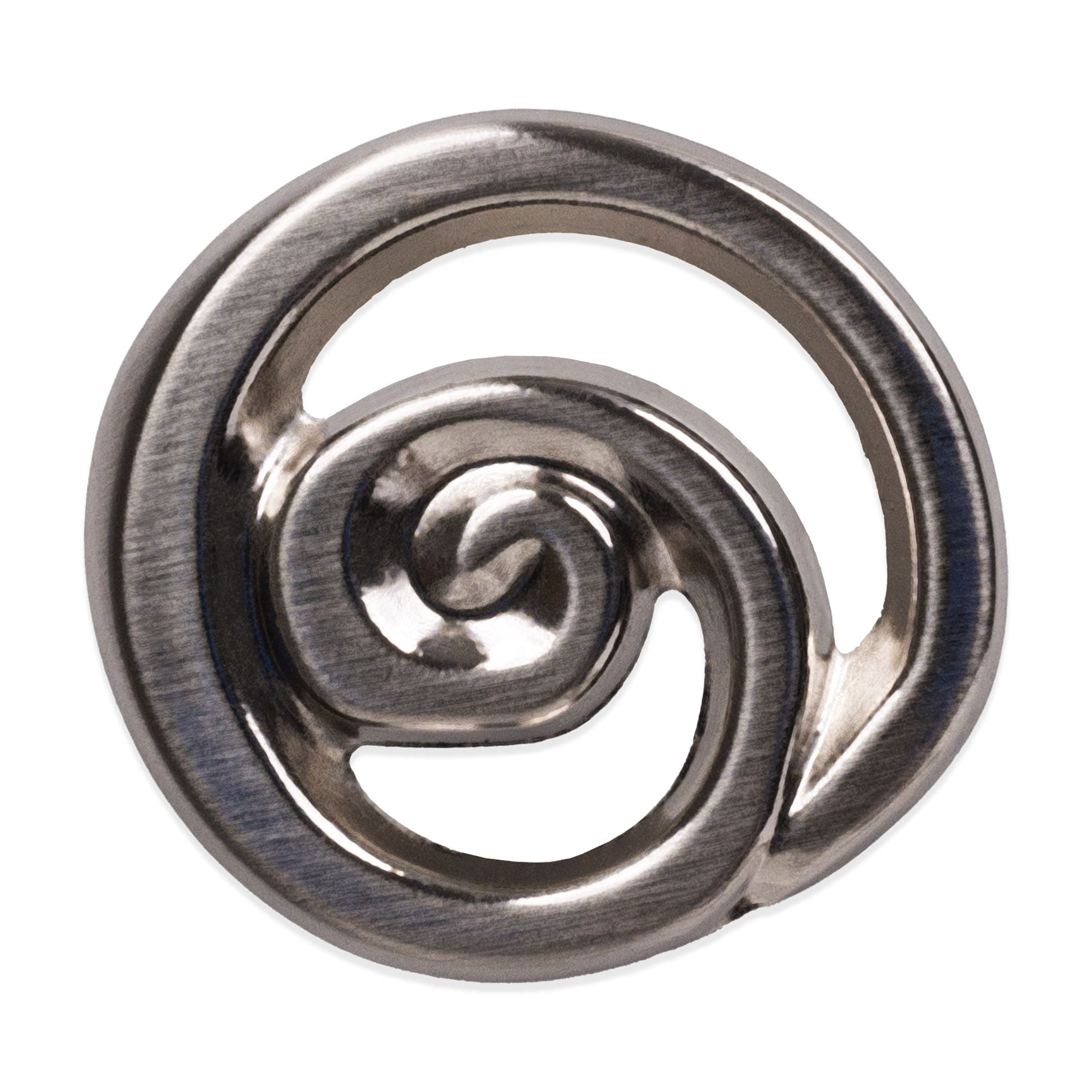 (2 pack) Mainstays 1-1/3" (34mm) (2oz) Swirl Cabinet Knob, Satin Nickel, 2 Pack