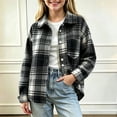 thumbnail image 4 of BLVB Kids Toddler Little Boys Girls Baby Long Sleeve Button down Plaid Shirt Lapel Shacket Jackets Fall Outfits(Multicolor AA1,1-2Years), 4 of 6