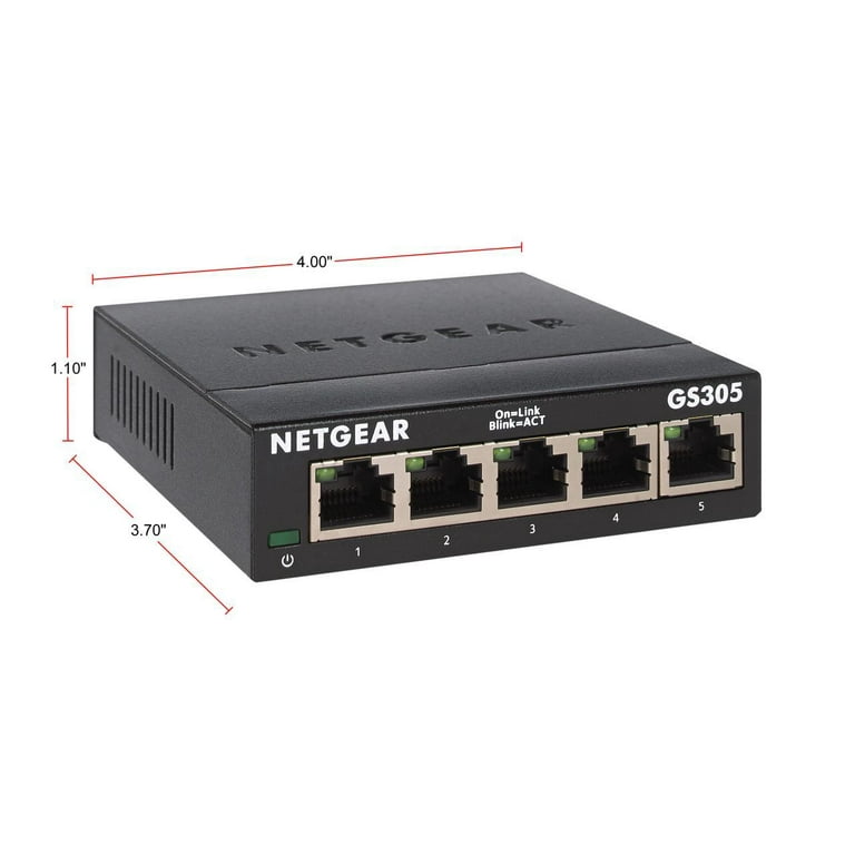 NETGEAR GS605 5-Port Gigabit Ethernet Home Office Switch