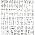 Partywind 100 Sheets Temporary Tattoos for Women Adult, 420 Mixed