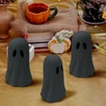 thumbnail image 7 of Cogleahco Paper Mache Ghost for Halloween Tabletop - Halloween Paper Mache Ghost Decor, Spooky Cute Figurine, Personalized Desktop Halloween Ornament(Black), 7 of 7