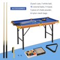 thumbnail image 3 of Soozier 55" Mini Pool Table – Portable Billiard Table Set with Cues & Balls for Home Game Room & Family Fun – Blue Felt Playing Surface, 3 of 7