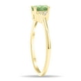 thumbnail image 3 of SZUL Women's Oval Shaped Green Amethyst and Diamond Half Moon Ring in 10K Yellow Gold, 3 of 5