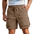 thumbnail image 2 of Cargo Shorts for Men Summer Casual Lightweight Elastic Waist Wide Straight Leg Loose Athletic Shorts with Pockets, 2 of 5