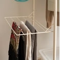 thumbnail image 3 of IRIS USA Clothes Rack with 3 Metal Shelves, Freestanding Clothing Racks for Hanging Clothes, Easy to Assemble, Standing Metal Sturdy Garment and Accessories Rack, Small Space Storage Solution, White, 3 of 9