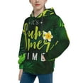 thumbnail image 2 of Picia Tropical Summer Vibes Pattern Youth Hoodie - Warm Pullover Sweatshirt with Kangaroo Pocket, Ideal for Boys and Girls-Small, 2 of 6