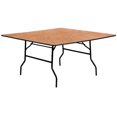thumbnail image 1 of Table de banquet pliante carrée de 5 pi en bois, 1 of 4