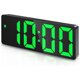 thumbnail image 1 of Digital Alarm Clock, Alarm Clock with LED Display, Temperature and Date Display, Voice Control, USB/Battery Powered - Green Digital, 1 of 5
