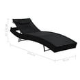 thumbnail image 4 of vidaXL Chaise Longue avec Oreiller en Rotin Synthétique Noir, 4 of 4