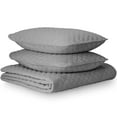 thumbnail image 2 of Bare Home 3 Piece Soft Lightweight Coverlet Set, Full/Queen, Light Gray, 2 of 5
