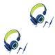 thumbnail image 4 of Monstrate Auriculares con cable de 3,5mm, PC de escritorio, portátil, para niños, protección auditiva, Control de línea, auriculares para Azul verde 2Conjunto, 4 of 6
