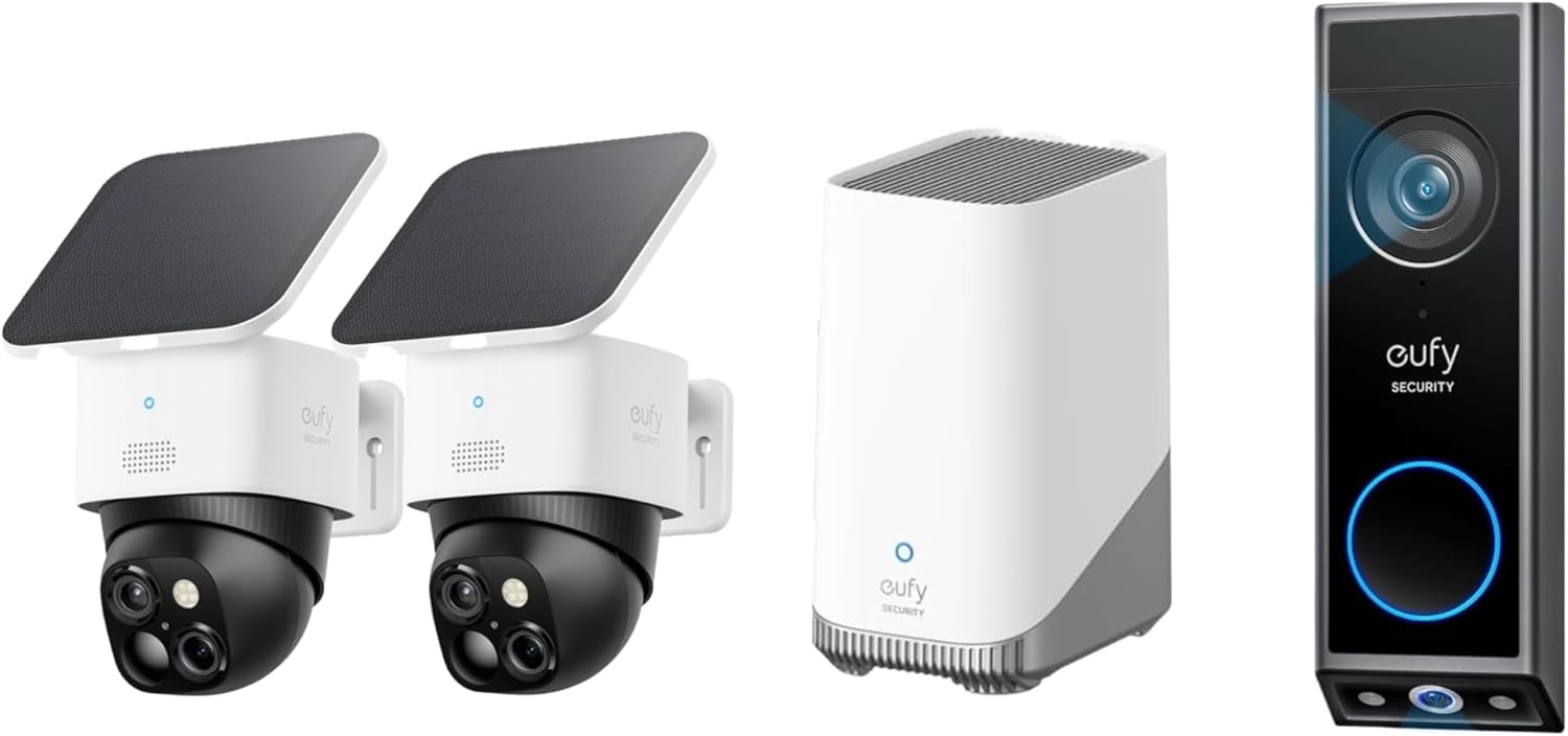 eufy Security SoloCam S340 2-Pack with HomeBase 3, 360