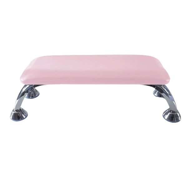 Reposabrazos para uñas, cojín profesional para manos, tapete para mesa de uñas, reposamanos para uñas rosa y plata