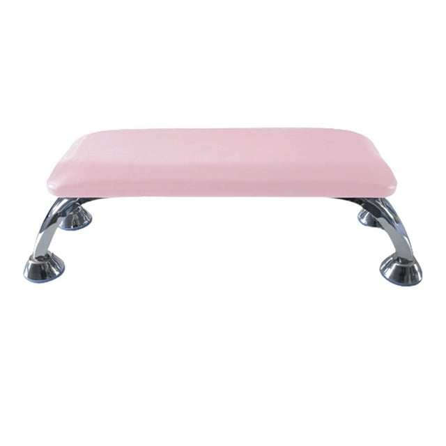 Reposabrazos para manicura, reposabrazos para uñas, profesional, cojín de mano, cuero PU, reposamanos para uñas, para uso de técnico de uñas debe tene rosa y plata