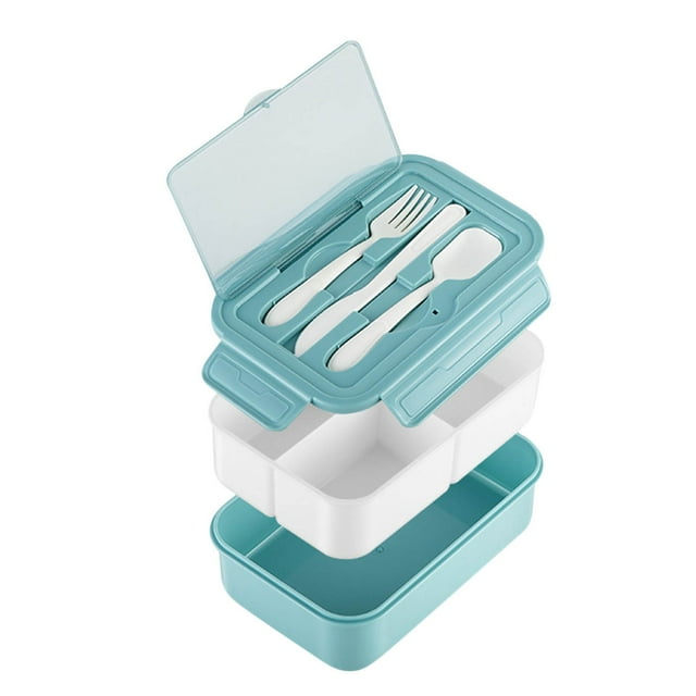 Dvkptbk Lunch Box Plastic Lunch Box Fresh-Keeping Box Microwave Oven Heating Sealed Thermal Insulation Bento Box Lunch Box with Tableware Camping Essentials