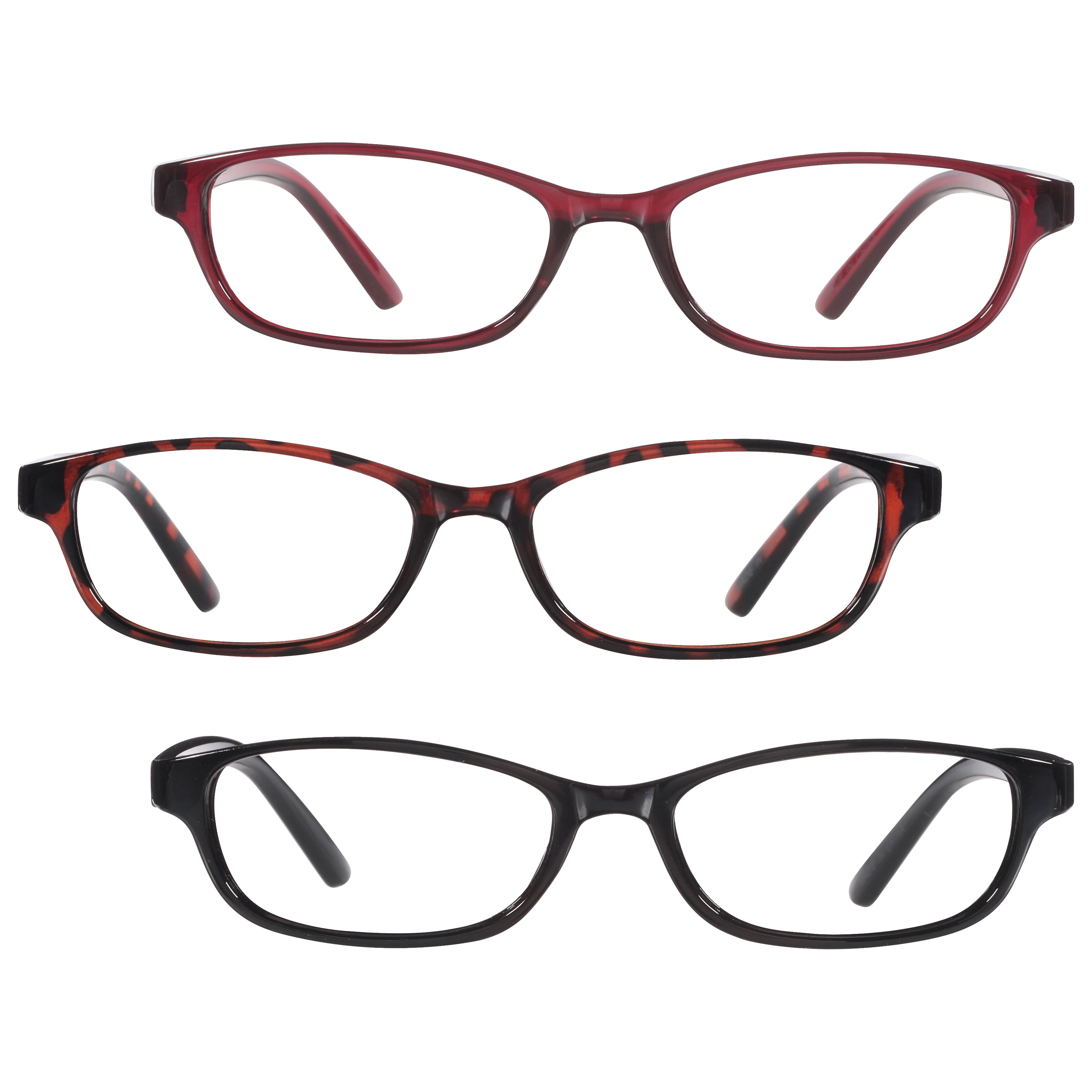 (2 pack) Equate 3-pack Women's Rectangular Reading Glasses Ts-2012, +1.50