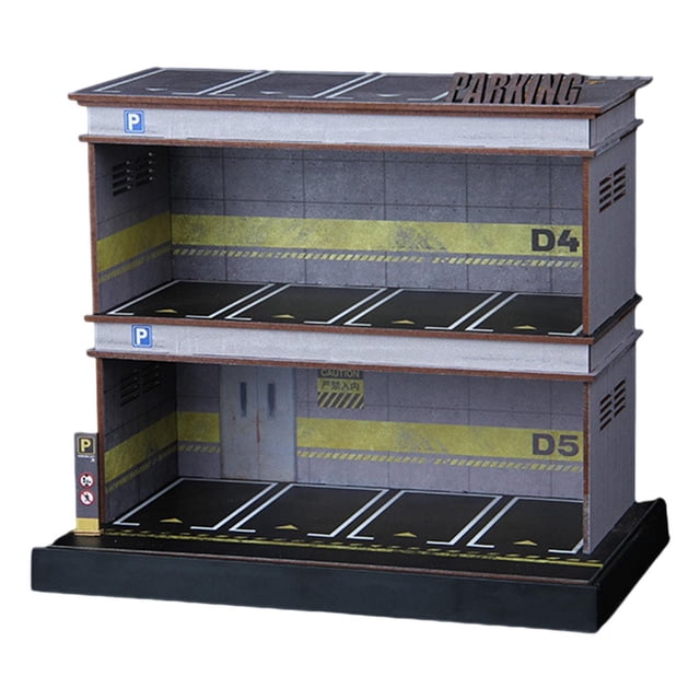 Vitrina de acrílico Bewildely para garaje escala 1:64 decoración de mesa Doble capa verde