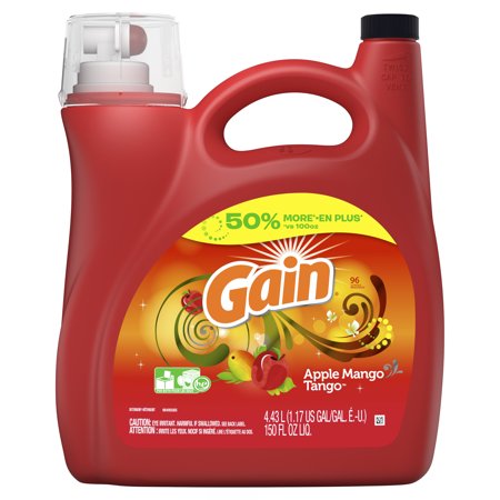 Gain Apple Mango Tango, Liquid Laundry Detergent, 150 Fl Oz, 96 (Best Smelling Laundry Tips)