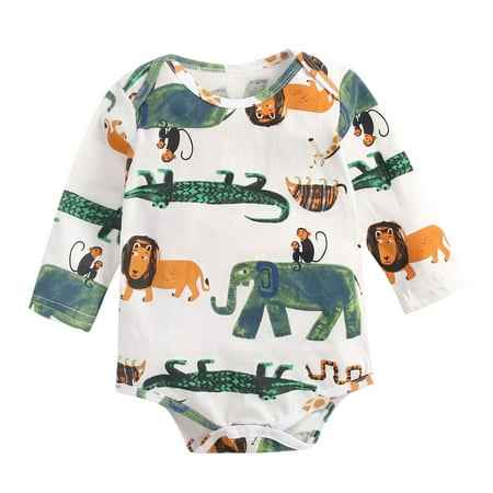 

Baby Boy Clothes Toddler Kids Child Long Sleeve Cute Cartoon Print Romper Bodysuit Toddler Girl Clothes