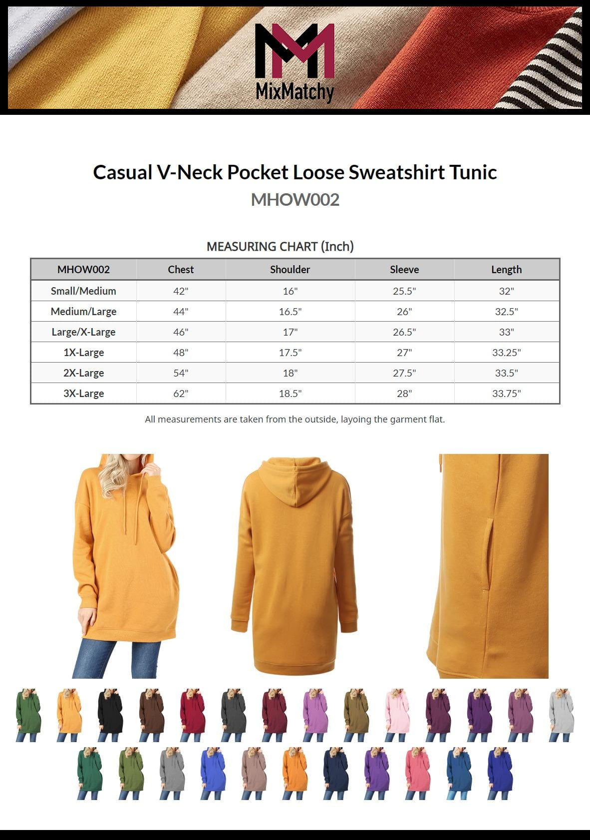 MixMatchy Women's Casual Oversized Long Sleeve Fleece Hoodie Sweatshirts Loose Hooded Pullover Tunic (S~3X)