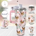 thumbnail image 2 of 40oz Rooster-Themed Tumbler with Handle & Straw | Stainless Steel Vacuum Insulated Travel Mug | Water Bottle for Coffee & Drinks | Chicken Decor Gift for Women & Girls, 2 of 6