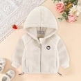 thumbnail image 2 of SGMVNU Toddler Kids Hooded Jacket Coat with Ears, Zipper Lightweight Long Sleeve Thick Warm Outerwear, Cute Coats for Boys Girls Fuzzy Jacket(Size 12-24 Months, nz1023_B-White), 2 of 5