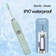 thumbnail image 5 of Xihbxyly Cepillo de Dientes Eléctrico, 3 Cabezales, 5 Modos de Limpieza, Ipx7 Resistente Al Agua, Carga Rápida, Batería de Larga Duración, Recargable Por Usb, Limpieza Suave y Eficaz, Blanco, Verde,, 5 of 7